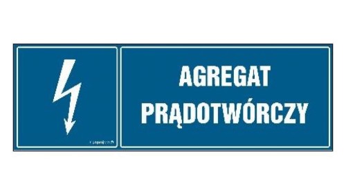 ZNAK - HH037 Agregat prądotwórczy 45 x 15 cm FN - Folia samoprzylepna