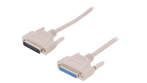 AK-610201-100-E Kabel D-Sub 25pin gniazdo D-Sub 25pin wtyk 10m beżowy