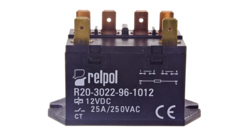 Przekaźnik przemysłowy 2Z 25A 250V AC 12V DC IP50 AgSnO2 R20-3022-96-1012 2611751