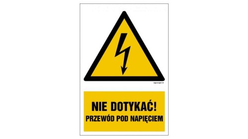 ZNAK - HA022 Uwaga urządzenie elektryczne 70 x 105 cm PN - Płyta 1mm