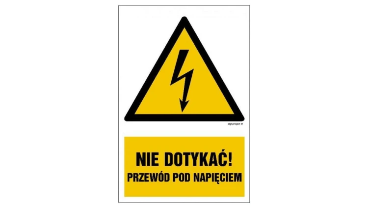 ZNAK - HA022 Uwaga urządzenie elektryczne 70 x 105 cm PN - Płyta 1mm