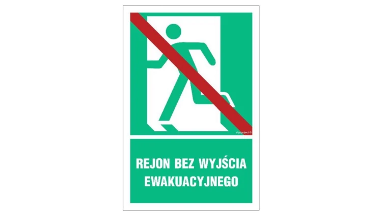 ZNAK - AC053 Wyjście ewakuacyjne lewostronne w dół 100 x 50 cm KS - Folia podłogowa foto.