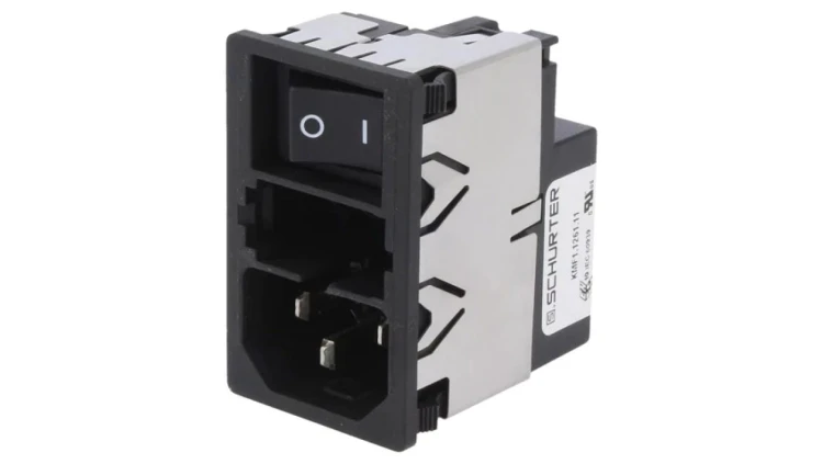 KMF1.1261.11Złącze zasilające AC gniazdo męskie 6A 250VAC IEC 60320 KMF