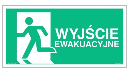 ZNAK - AC129 Wyjście ewakuacyjne w prawo 100 x 50 cm KS - Folia podłogowa foto.