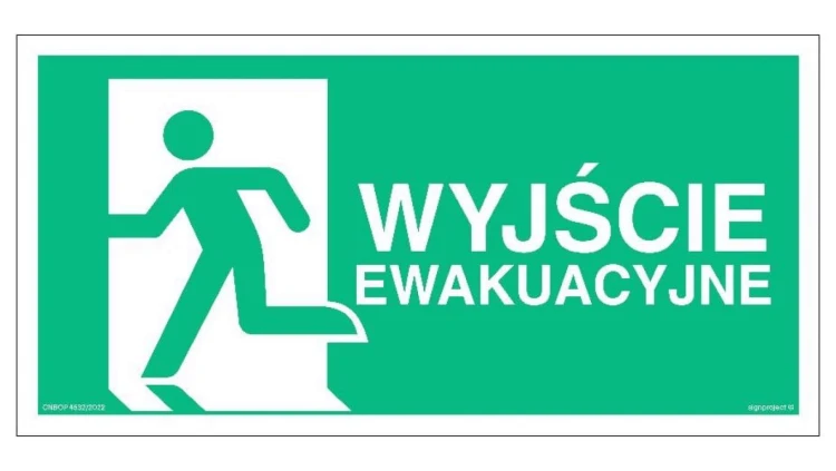 ZNAK - AC129 Wyjście ewakuacyjne w prawo 100 x 50 cm KS - Folia podłogowa foto.