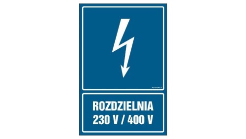 ZNAK - HG027 Rozdzielnia 230V/440V 70 x 105 cm FN - Folia samoprzylepna