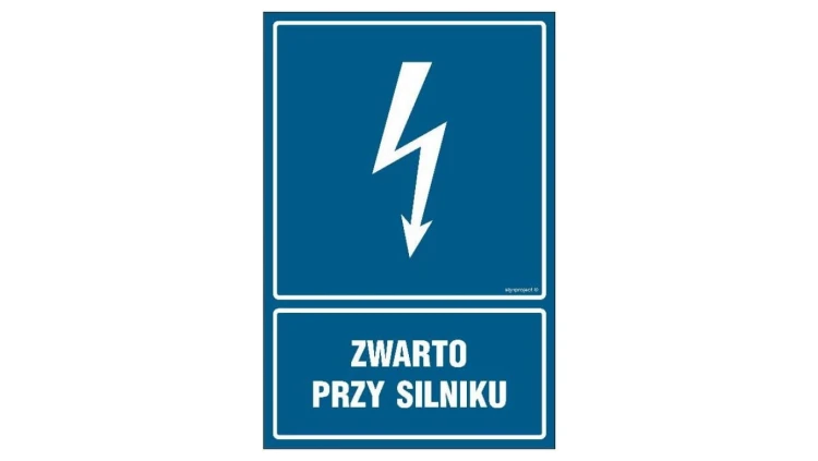 ZNAK - HG046 Uziemiono przy silniku 70 x 105 cm PN - Płyta 1mm