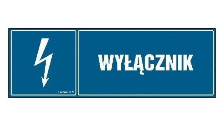 ZNAK - HH009 Wyłącznik 15 x 5 cm FN - Folia samoprzylepna