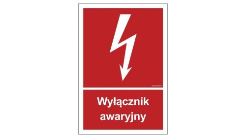ZNAK - BC034 Wyłacznik awaryjny 10 x 14,8 cm KN - Folia podłogowa
