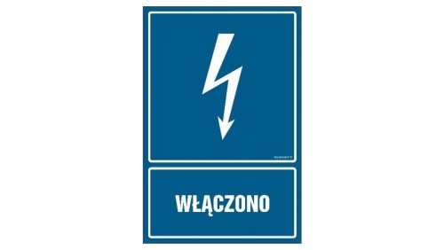 ZNAK - HG021 Włączono 70 x 105 cm FN - Folia samoprzylepna