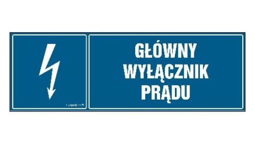 ZNAK - HH014 Główny wyłącznik prądu 15 x 5 cm FN - Folia samoprzylepna