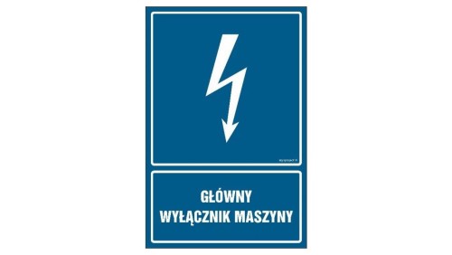 ZNAK - HG051 Wyłącznik maszyny 70 x 105 cm PN - Płyta 1mm