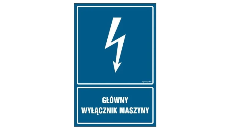 ZNAK - HG051 Wyłącznik maszyny 70 x 105 cm PN - Płyta 1mm