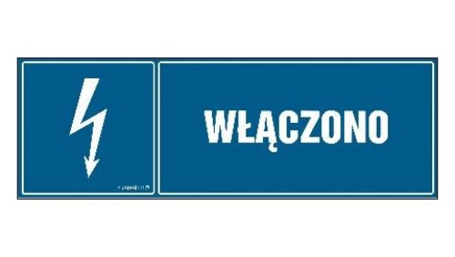 ZNAK - HH021 Włączono 15 x 5 cm PN - Płyta 1mm