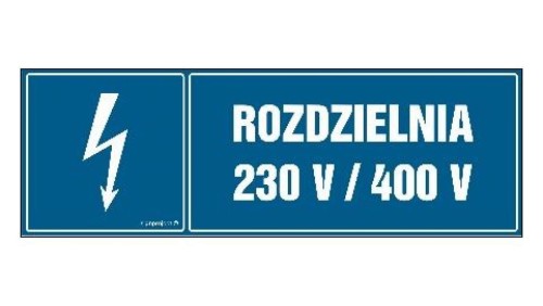 ZNAK - HH028 Rozdzielnia 230 V/400 V 15 x 5 cm FN - Folia samoprzylepna
