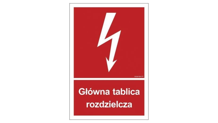ZNAK - BC010 Główna tablica rozdzielcza 10 x 14,8 cm KS - Folia podłogowa foto.