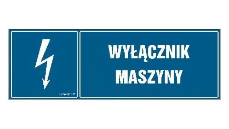 ZNAK - HH055 Wyłącznik maszyny 20 x 6,7 cm FN - Folia samoprzylepna