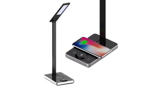 Lampka biurkowa 3w1 5W 560lm ładowarka indukcyjna WW barwa zmienna IP20 3000K-6500K V-TAC VT-7505