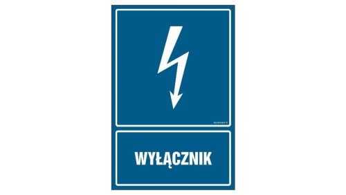 ZNAK - HG009 Wyłącznik 50 x 75 cm PN - Płyta 1mm