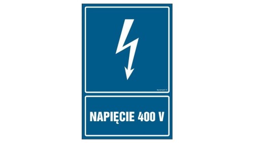 ZNAK - HG022 Napiecie 400 V 70 x 105 cm FN - Folia samoprzylepna