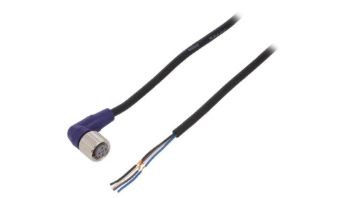XS2FLM12PVC4A2M Przewód przyłączeniowy o długości 2m, gwincie M12, liczbie pinów 4, maksymalnym prądzie 0,8A