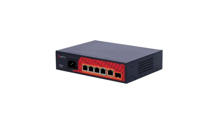 Przełącznik Hi-PoE 6-portowy 65W 4xPoE 1xuplink RJ45 1xuplink SFP SF-SW0604HIPOE-GF-65
