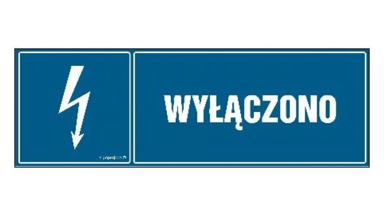 ZNAK - HH005 Wyłączono 15 x 5 cm FN - Folia samoprzylepna