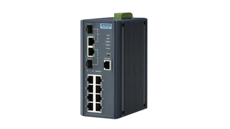 Zarządzalny switch gigabitowy - 8 portów gigabit, 2 porty gigabit Combo RJ-45/SFP EKI-7710G-2CI-AE