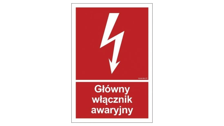 ZNAK - BC035 Główny włącznik awaryjny 50 x 74 cm TS - Płyta TD foto.