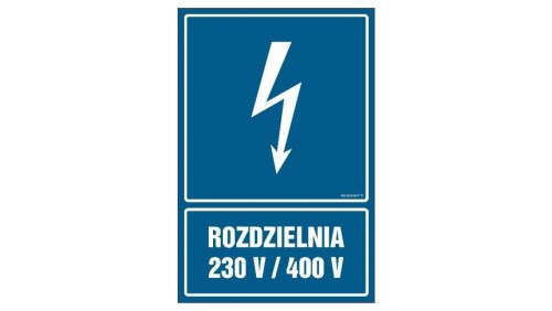 ZNAK - HG027 Rozdzielnia 230V/440V 7,5 x 10 cm FN - Folia samoprzylepna