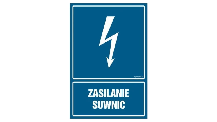 ZNAK - HG036 Zasilanie suwnic 7,5 x 10 cm FN - Folia samoprzylepna