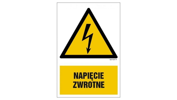 ZNAK - HA012 Napięcie zwrotne 7,5 x 10 cm FN - Folia samoprzylepna