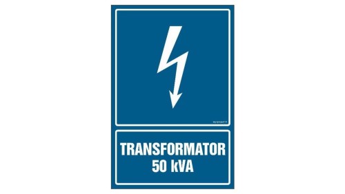 ZNAK - HG038 Transformator 50 kVA 7,5 x 10 cm FN - Folia samoprzylepna