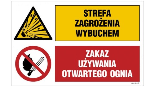 ZNAK - OI034 Nakaz stosowania sprzętu ochronnego, Przed wjazdem skontaktuj sie z biurem budowy 70 x 70 cm PN - Płyta 1mm
