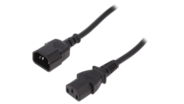 AK-440201-050-S Kabel IEC C13 żeński IEC C14 męski 5m 10A 250V