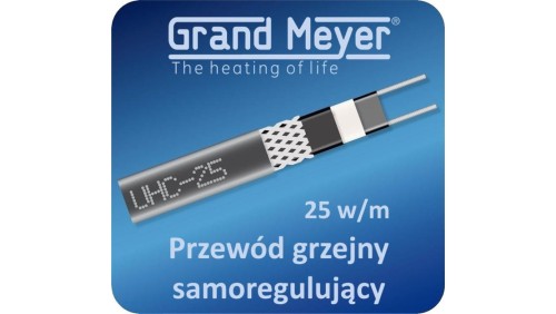100 m rolka Kabel grzejny samoregulujący ekranowany GRAND MEYER UHC-25, 25W/m