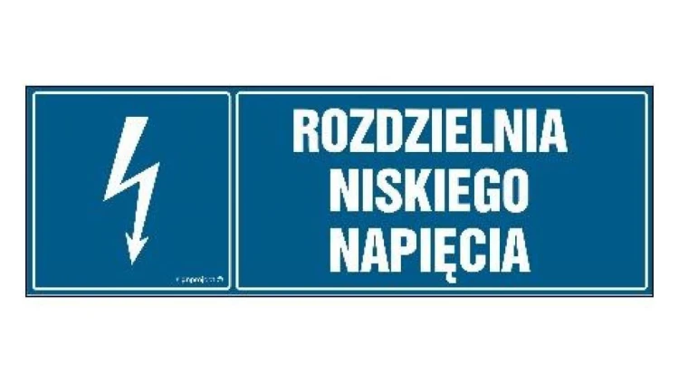 ZNAK - HH042 Rozdzielnia niskiego napięcia 15 x 5 cm FN - Folia samoprzylepna