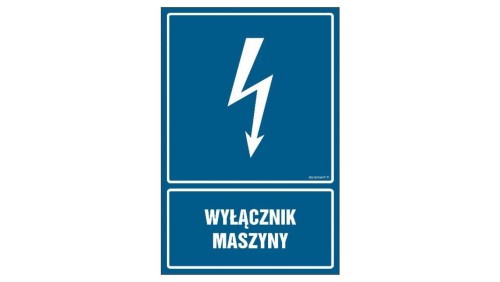 ZNAK - HG051 Wyłącznik maszyny 7,5 x 10 cm PN - Płyta 1mm
