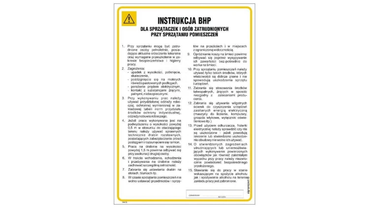 ZNAK - IAA12 Instrukcja BHP dotycząca obchodzenia się z narzędziami ręcznymi 24,5 x 35 cm PN - Płyta 1mm