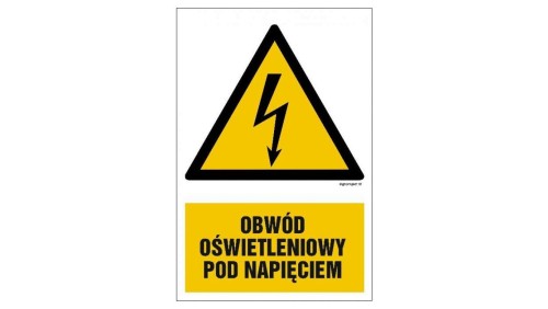 ZNAK - HA009 Obwód oświetleniowy pod napięciem 10 x 15 cm FN - Folia samoprzylepna
