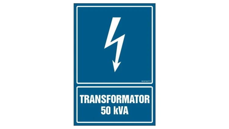 ZNAK - HG038 Transformator 50 kVA 70 x 105 cm FN - Folia samoprzylepna