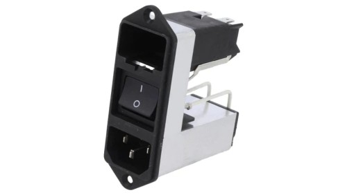 CD24.1101.151Złącze zasilające AC gniazdo męskie 2A 250VAC IEC 60320 4mH