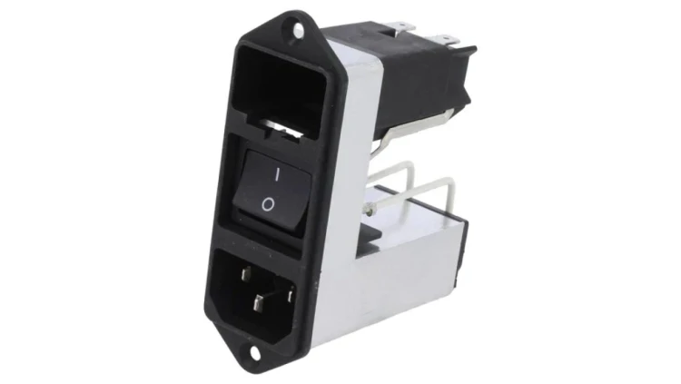 CD24.1101.151Złącze zasilające AC gniazdo męskie 2A 250VAC IEC 60320 4mH