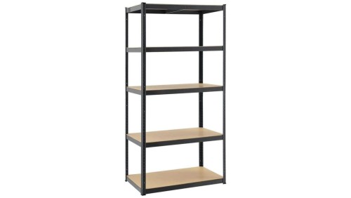 REGAŁ 5-POZIOMOWY 180 x 90 x 30 CM CZARNY UDŹWIG PÓŁKI: 175 KG GWI7361 CHOMIK