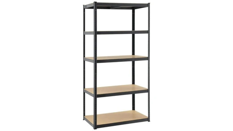 REGAŁ 5-POZIOMOWY 180 x 90 x 30 CM CZARNY UDŹWIG PÓŁKI: 175 KG GWI7361 CHOMIK