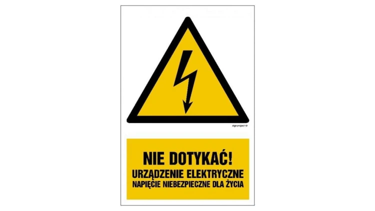 ZNAK - HA024 Nie dotykać 7,5 x 10 cm FN - Folia samoprzylepna