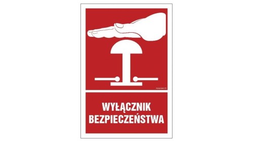 ZNAK - BC142 Wyłącznik bezpieczeństwa 70 x 105 cm PN - Płyta 1mm