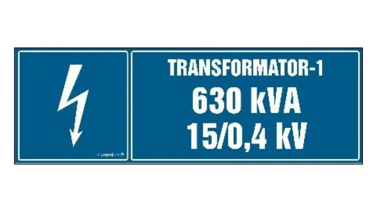 ZNAK - HI005 Transformator-1 630 kVA 15/0.4 kV 15 x 5 cm FN - Folia samoprzylepna