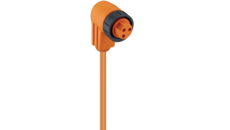 Kabel zasilający jednostronnie złącze 7/8 żeńskie kątowe 3-pinowe (2+PE) pomarańczowy PVC 230 V AC/DC 12 A RKW 30-01/5 M