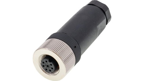 VK00302D Gniazdo kablowe, proste, połączenie śrubowe, Ø4-8mm, 2A, 30V, gniazdo M12 8-pin, IP67